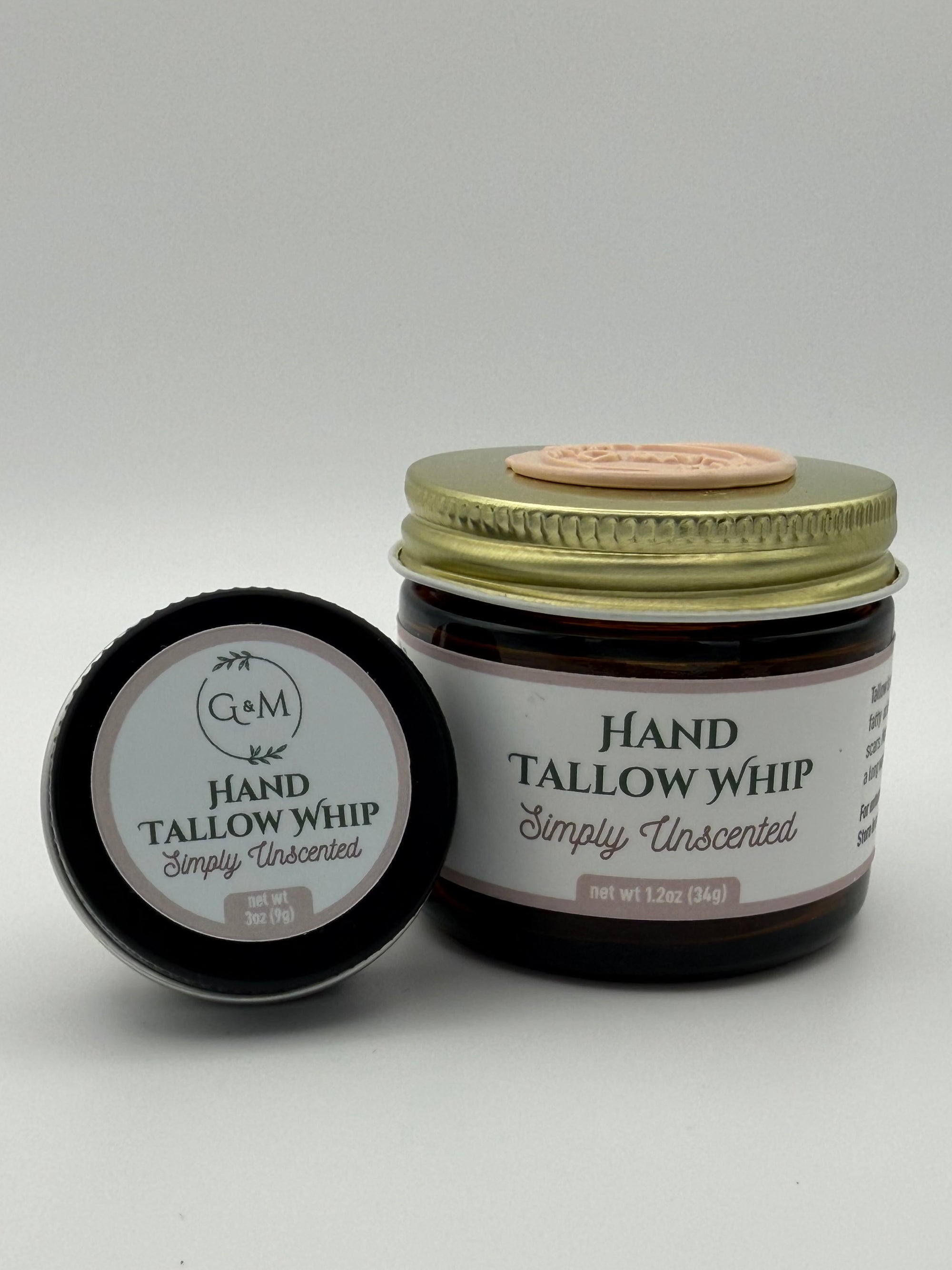 Jar of Hand Tallow Whip Simply Unscented on a white background
