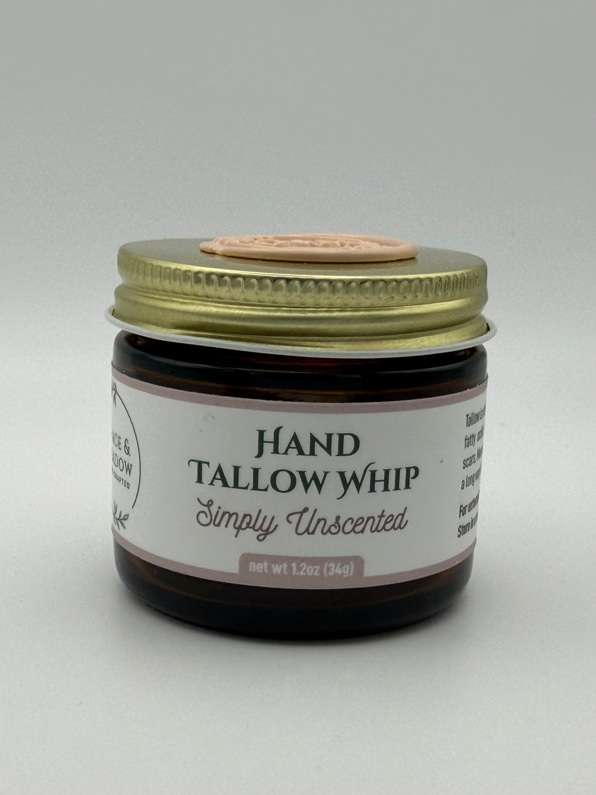 Jar of Hand Tallow Whip Simply Unscented on a white background